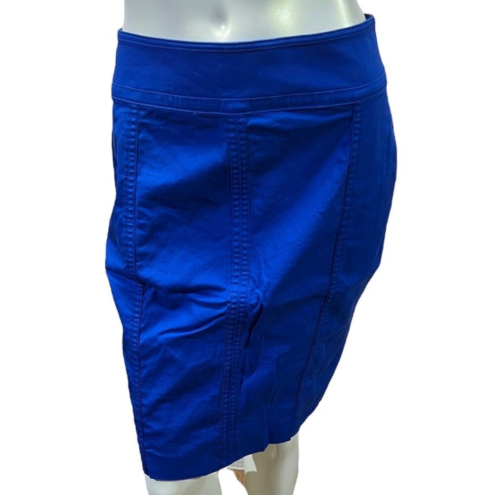Ann Taylor Astor Pencil Skirt Royal Blue Cotton Size 6 Office Wear Career